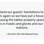 a picture of a restaurant with a caption that reads, we understand our guests.