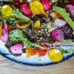 Red and yellow baby beets at Tagliata