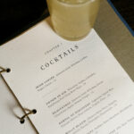 Designed cocktail menu