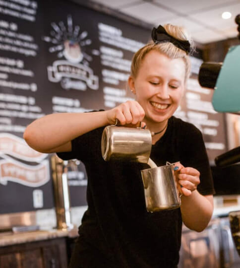 Preparing a latte