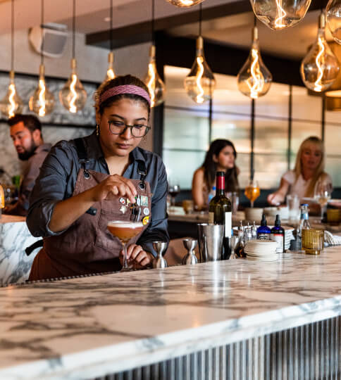 Bartender preparing a drink