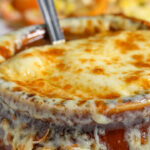 a close up of a casserole on a plate.