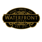 the logo for waterfront hotel.