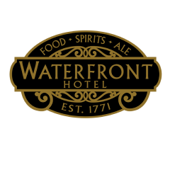 the logo for waterfront hotel.