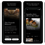 a black and white ios app with a black background.